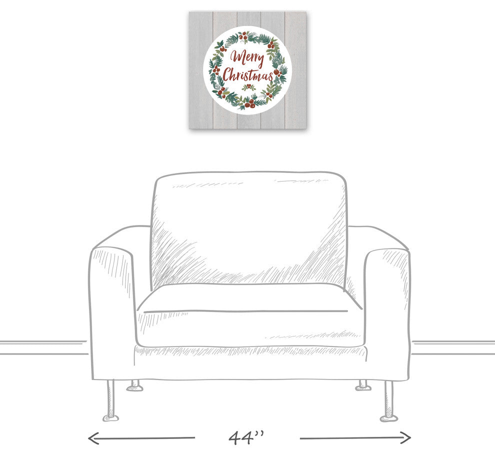 Christmas Wreath 16x16 Canvas Wall Art