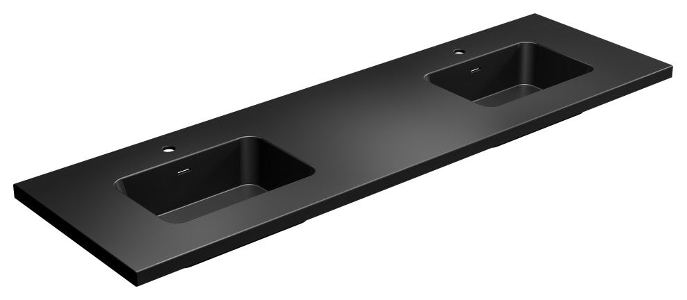 Dyconn Faucet 74" Solid Surface Vanity Top, Black