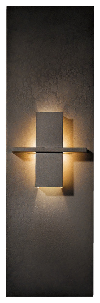 Aperture Vertical Sconce, Dark Smoke Finish, White Art Glass