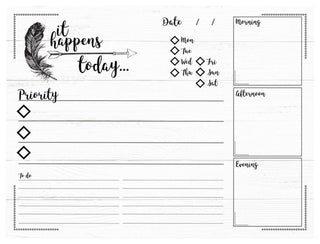 R2H Methods 'It Happens Today' Dry Erase Daily Planner on ArtPlexi