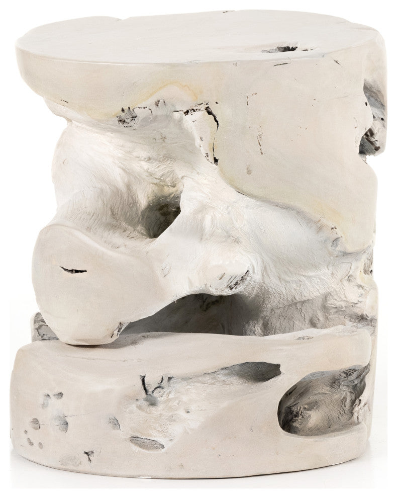 Teak Stool-Ivory Teak