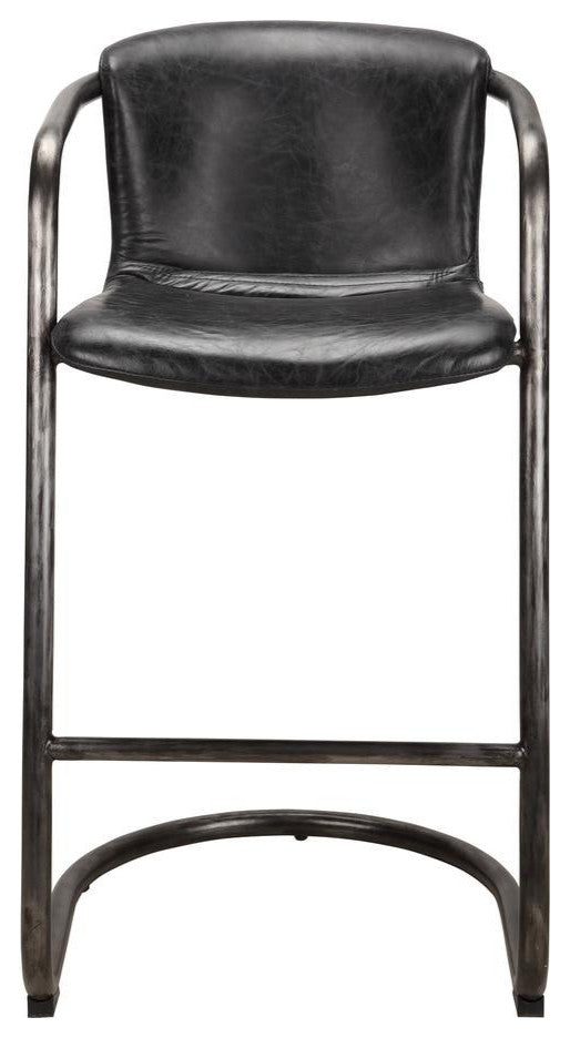 Freeman Barstool Onyx Black Leather -M2