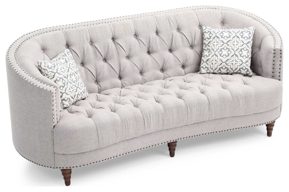 Charleston 63 in. W Flared Arm Polyester Straight Sofa, 86 in.