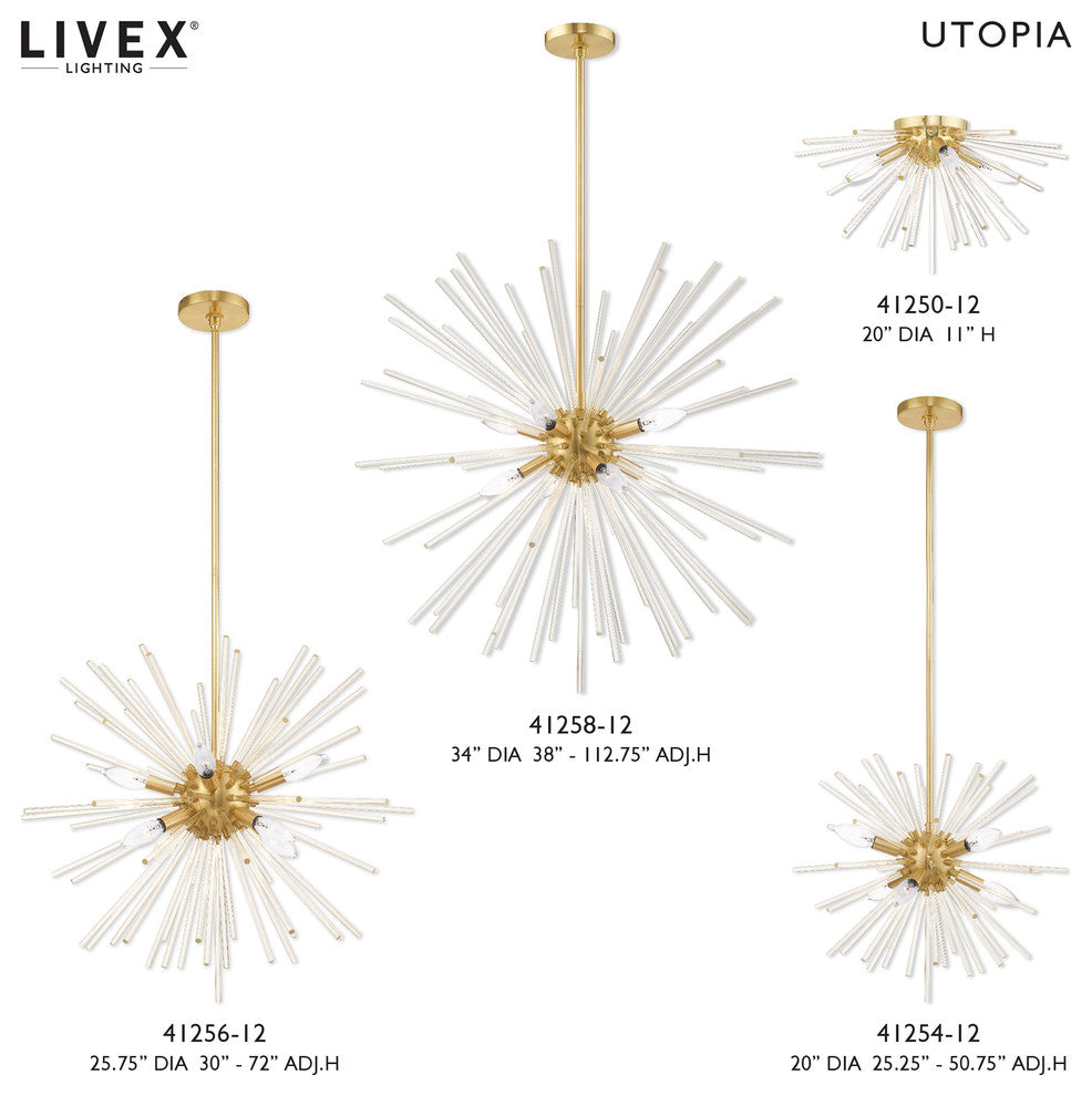 Livex Lighting Satin Brass 4-Light Ceiling Mount