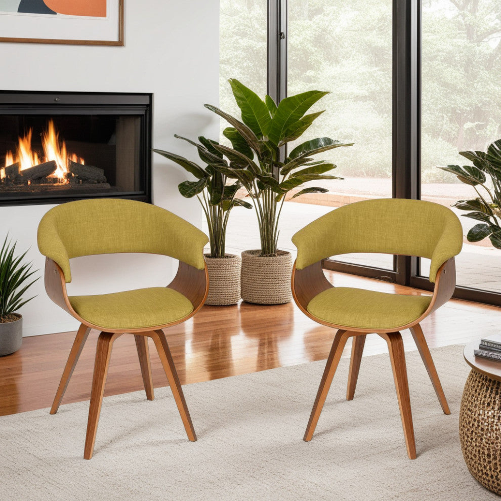 Armen Living Summer Modern Fabric Upholstered Accent Chair in Green