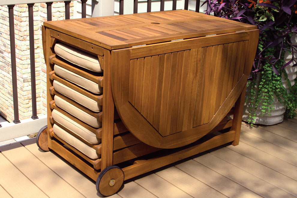 Coronado 7-Piece Wood Fold and Store Dining Set