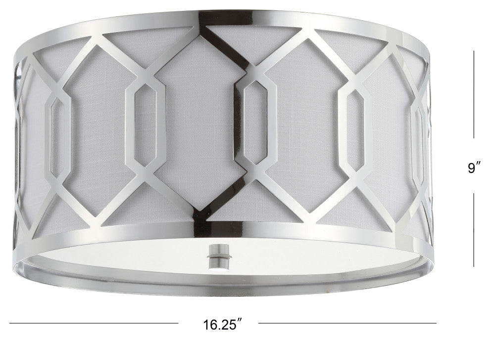Hex 3-Light 16.25" Metal Flush Mount