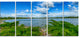 Landscape with Green and Waters, Landscape Canvas Art Print, 60"x28", 5 Panels