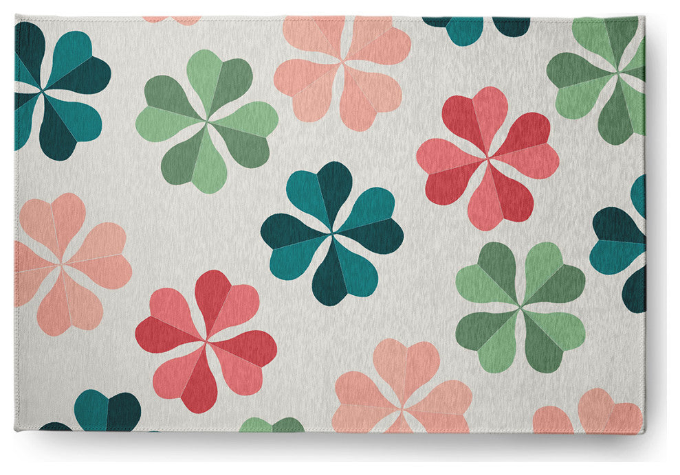 Lucky Patch St. Patrick's Day Chenille Rug, Ocean Abyss Green, 2'x3'