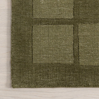 Petra High-Low Wool-Blend Area Rug, Verdant Green 10' x 14'