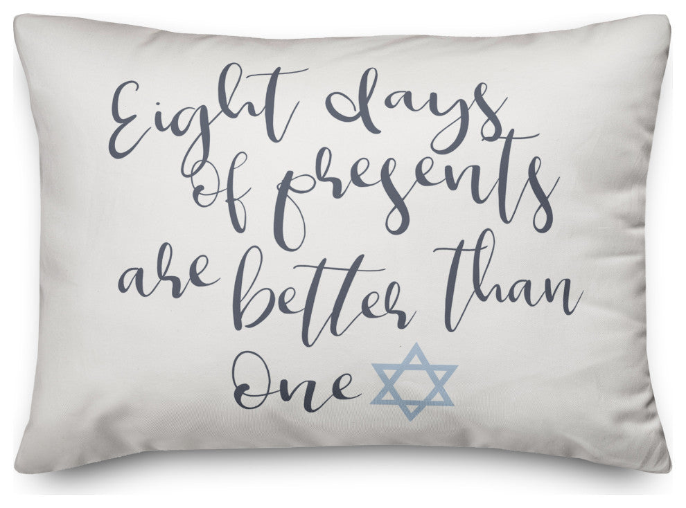 Eight Days of Presents 14"x20" Throw Pillow