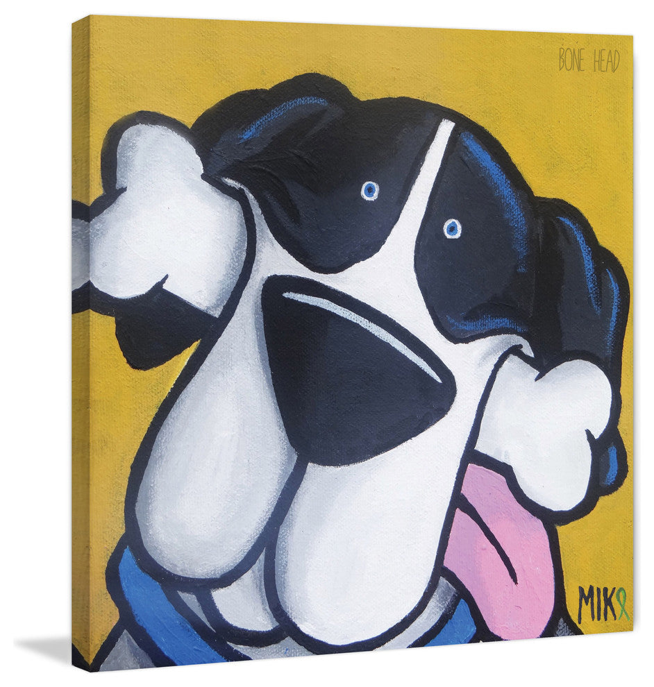 Marmont Hill, "Bonehead Great Dane" by Mike Taylor on Wrapped Canvas, 32x32