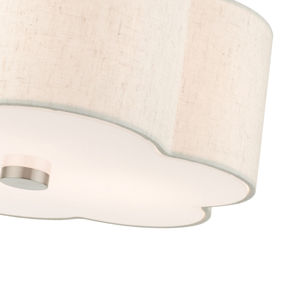 Brushed Nickel French Country, Floral, Transitional, Semi Flush