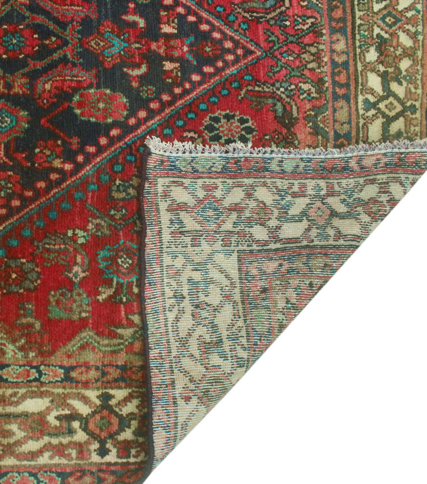 Fine Vintage Distressed Buckley Navy/Ivory Runner, 4'3x9'10