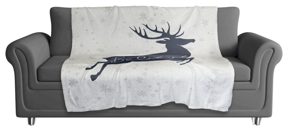 Believe Deer 50x60 Sherpa Fleece Blanket