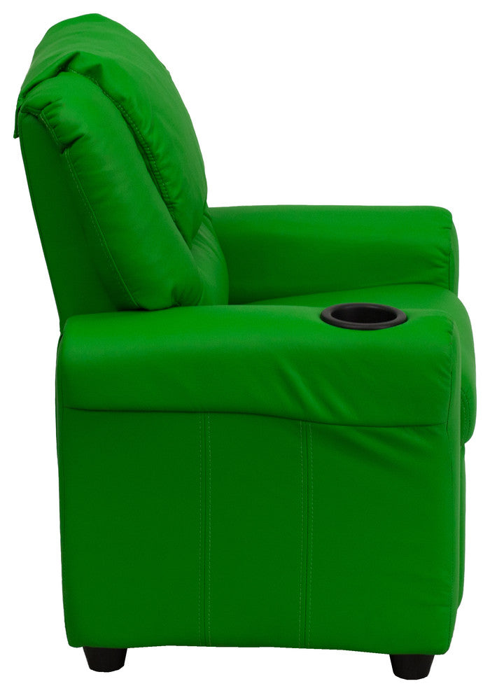 Kids Recliner With Cup Holder And Headrest, Green