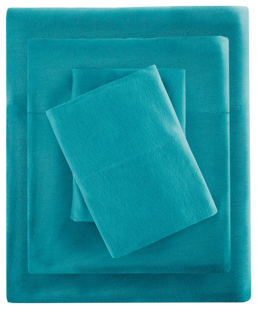 Intelligent Design Cotton Blend Jersey Knit All Season Sheet Set, Teal