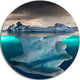Iceberg In Sea, Seascape Photography Large Disc Metal Wall Art, 11"