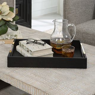 Uttermost 18059 Wessex Black Shagreen Tray