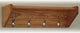 4 Hook Shelf, Light Oak, Light Oak