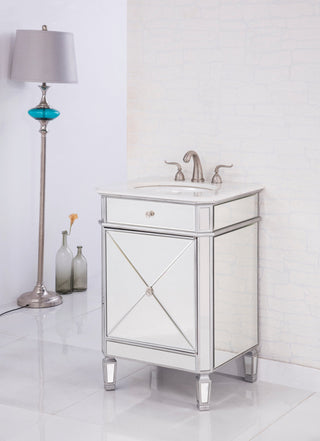 24" Single Bathroom Vanity Set, White, White, 24