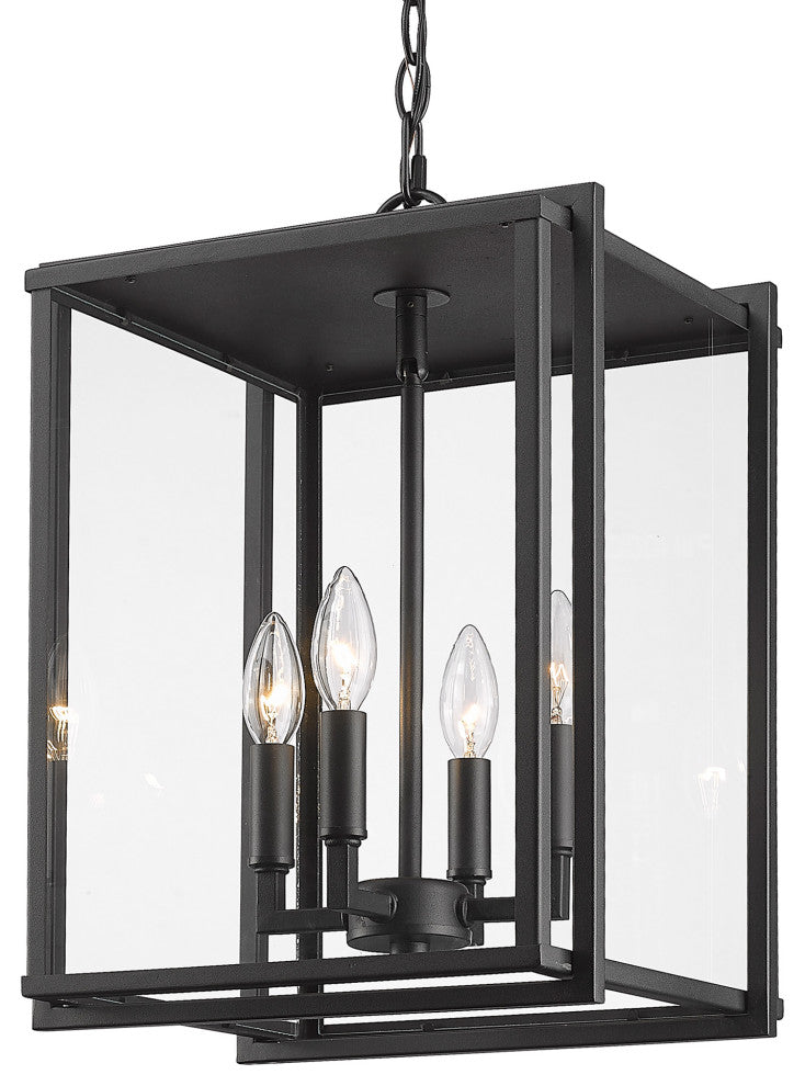 Tribeca 4-Light Pendant Outdoor With Clear Glass Shade