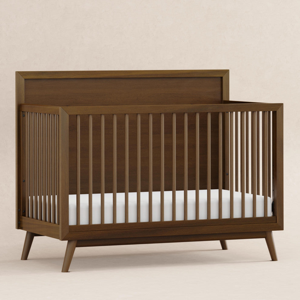 Palma 4-in-1 Convertible Crib With Toddler Bed Conversion Kit, Natural Walnut