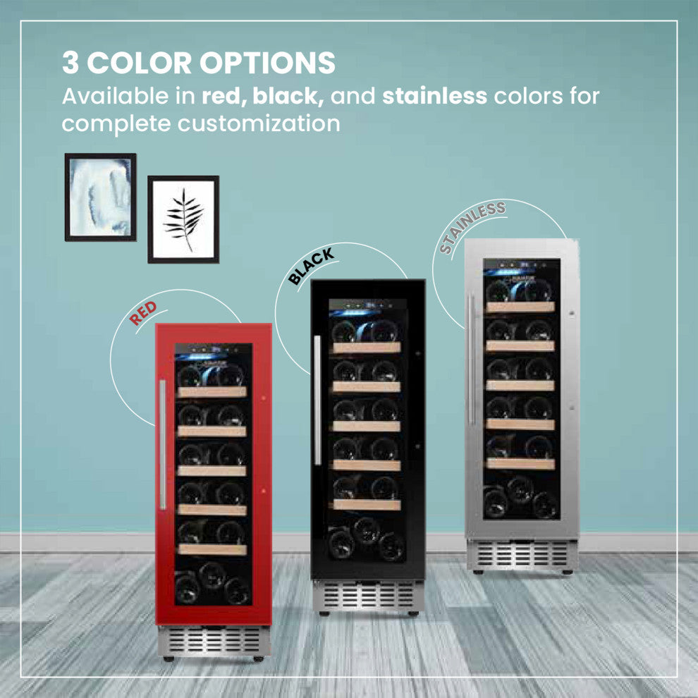 18 bottle Built-in/Freestanding Wine Ref with 7 color LED Lights, Black