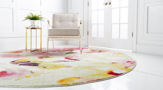 Unique Loom Ivory Lyon Claire 6' 0 x 6' 0 Round Rug