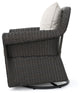 GDF Studio Admiral Outdoor Wicker Swivel Rocking Chair, Water Resistant Cushions, Single Chair