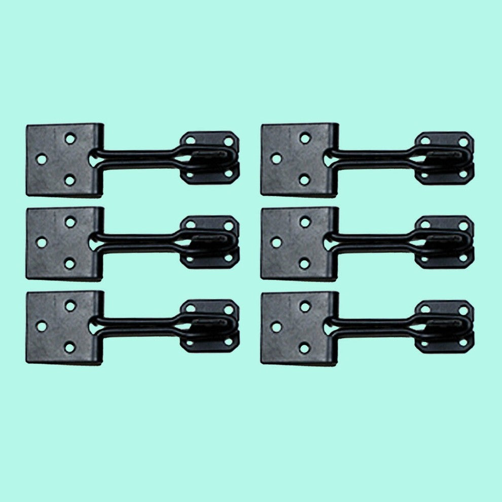 Black Door Hasp Door Lock Latch Wrought Iron Wire 3" Pack of 6 Renovators Supply