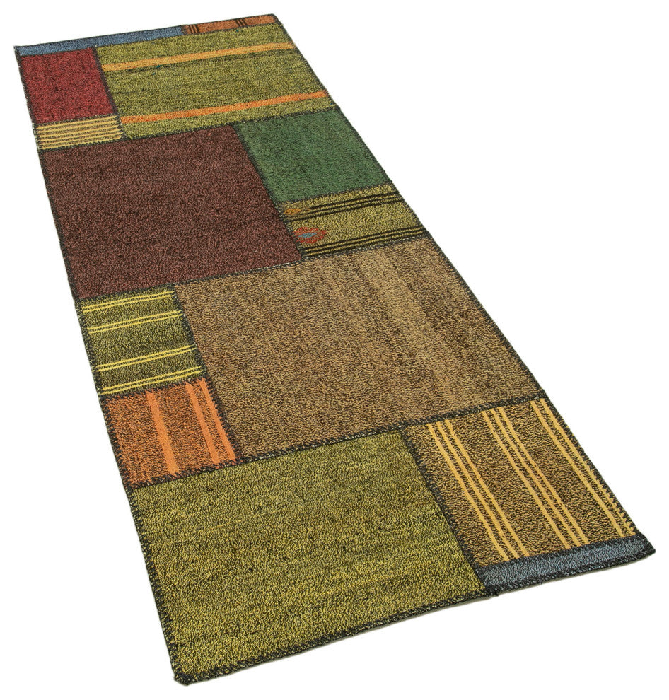 Rug N Carpet - Handmade Turkish 2' 9'' x 7' 3'' Vintage Patchwork Kilim Rug