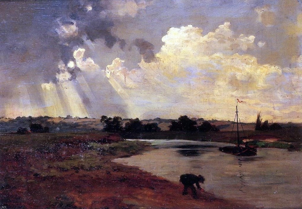 Charles Francois Daubigny The Banks of the River Gallery Wrapped Canvas Print