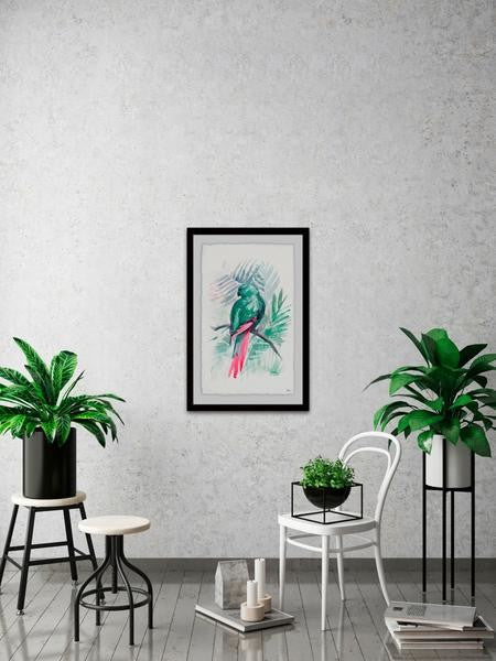 "Blissful Bird" Framed Painting Print, 24"x36"