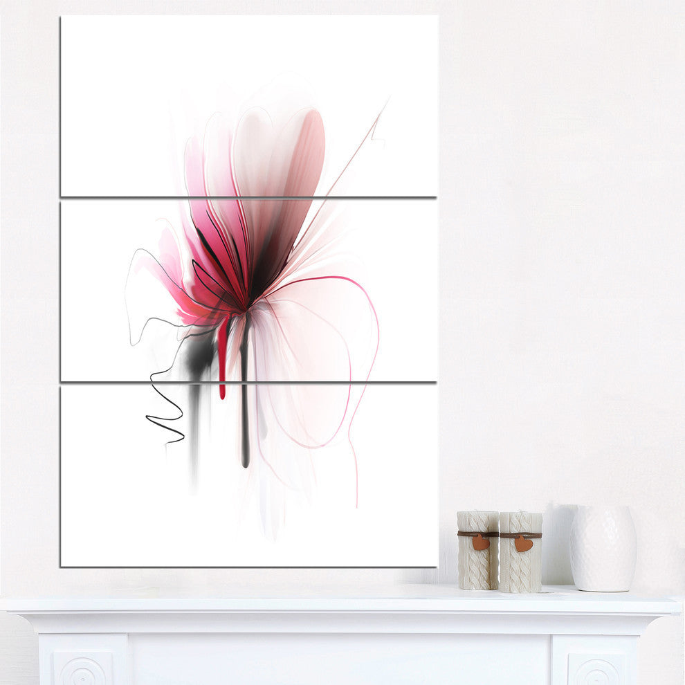"Abstract Flower" Digital Glossy Metal Wall Art, 3 Panels, 28"x36"
