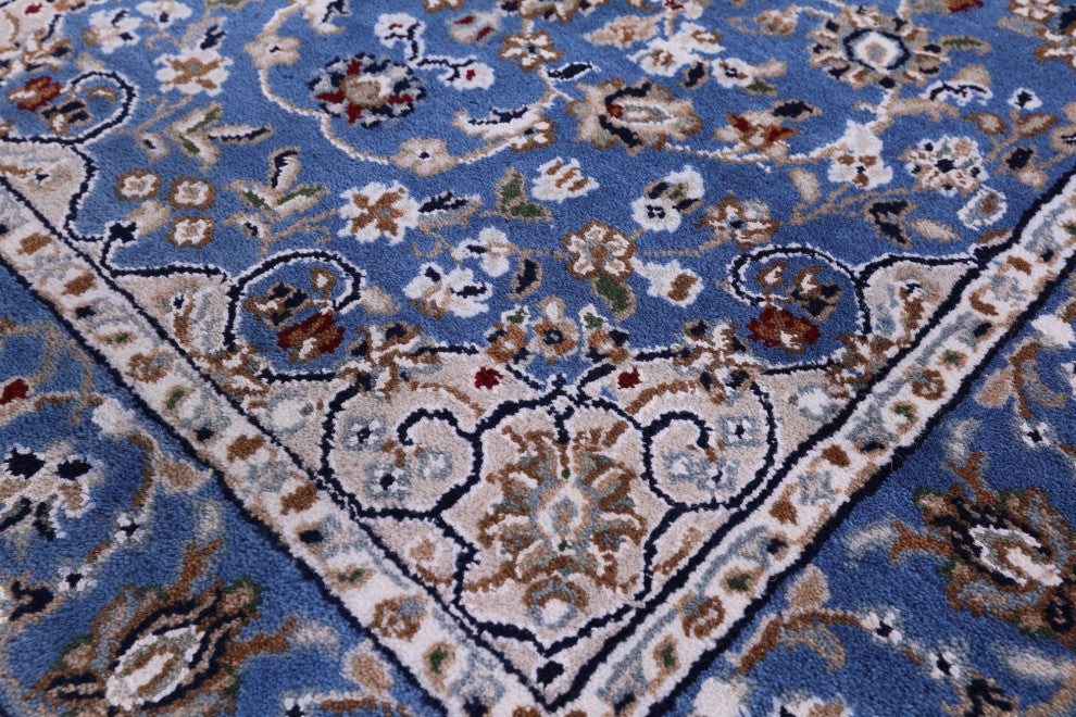 2' 6" X 14' 1" Runner Persian Nain Wool and Silk Hand-Knotted Rug Q11638