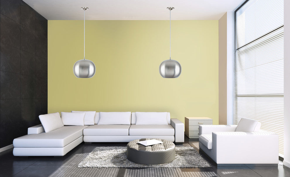 One Light Large Catamount Pendant With White Inside, Pewter