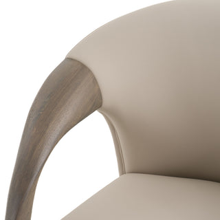 Modrest Wynetta Mid-Century Grey Vegan Leather + Grey Ash Dining Chair