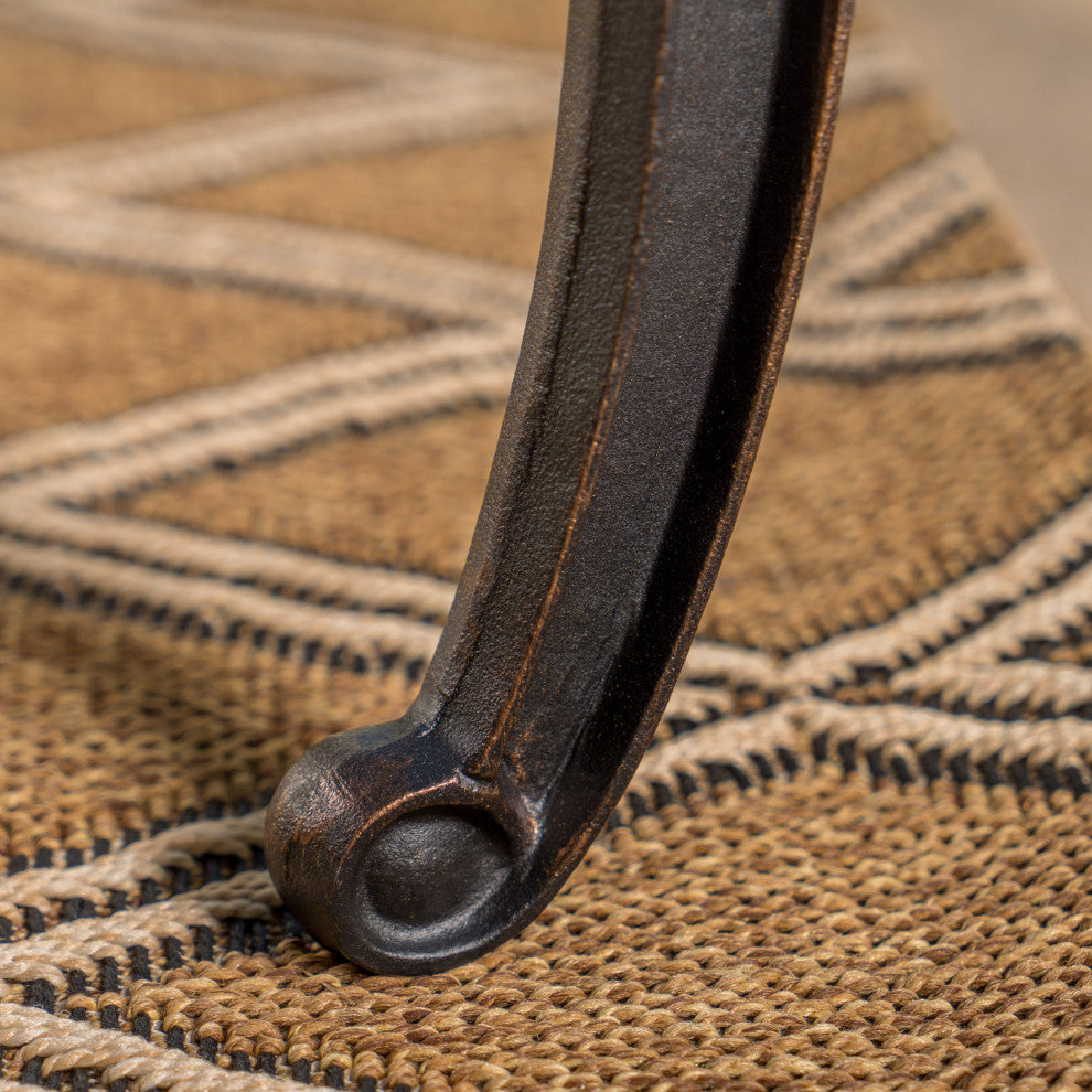 GDF Studio Ariel Outdoor 7 Pc Cast Aluminum Dining Set with Extension Leaf