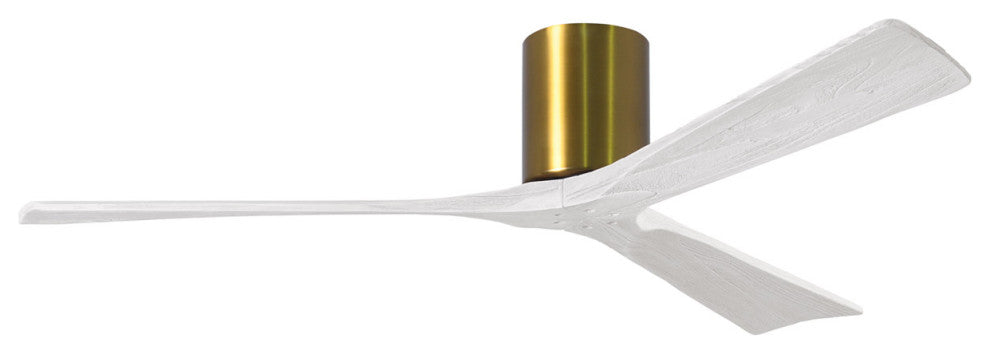 Matthews Fan, Irene-3H Ceiling Fan, Brushed Brass, 60-Inch, Matte White