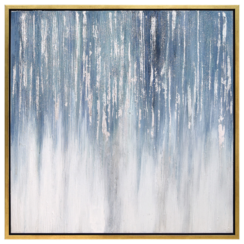 Frozen Rain Textured Metallic Hand Painted Framed Wall Art by Martin Edwards