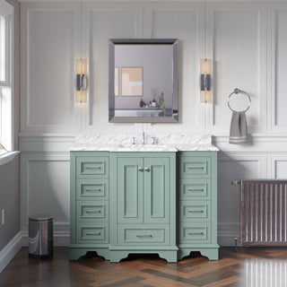 Nantucket 48" Bathroom Vanity, Sage Green, Carrara Marble