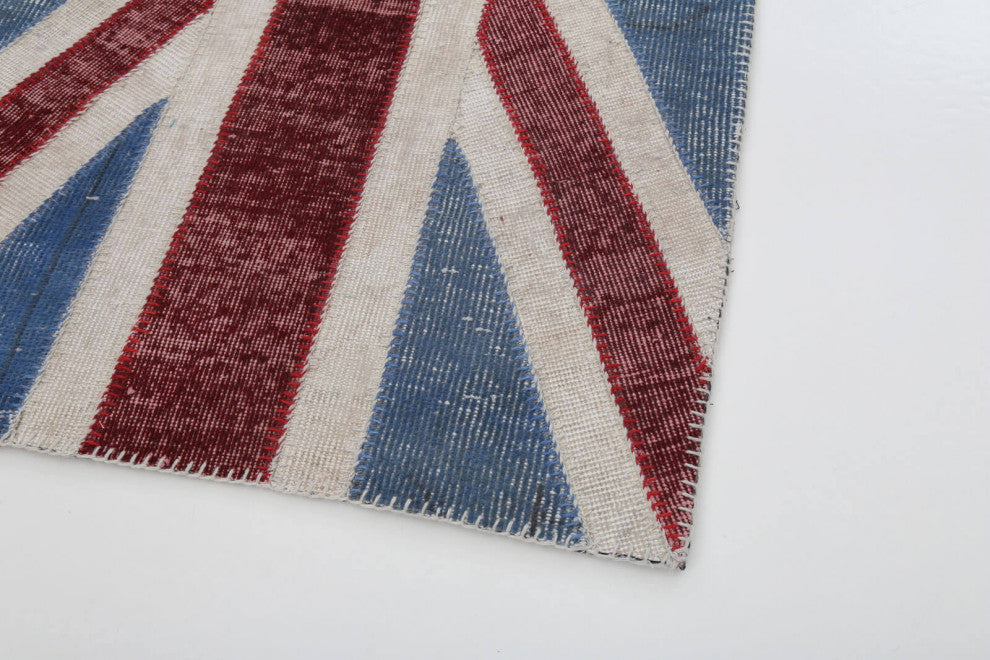 Rug N Carpet - Handwoven Oriental 2' 8'' x 5' 0'' Flag Patchwork Rug