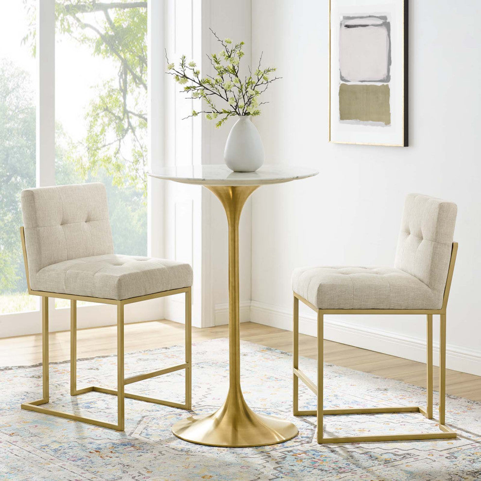 Modway Privy Counter Stool Upholstered Fabric Set of 2