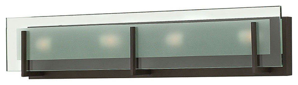 Hinkley Latitude Large Four Light Vanity, Oil Rubbed Bronze