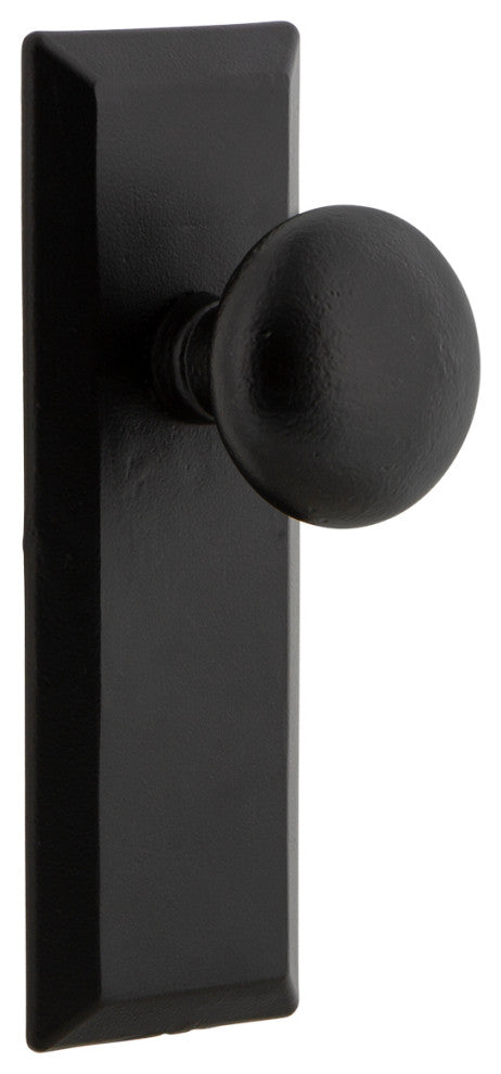 Ageless Iron Keep Plate Privacy With Aeg Knob, Black Iron
