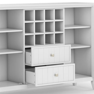 Bedford Solid Wood Sideboard Buffet And Winerack, White