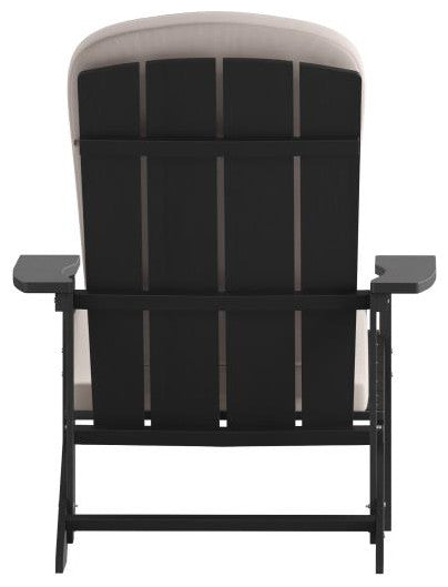 Charlestown Set of 2 Adirondack Chairs with Cushions, Slate Gray/Cream