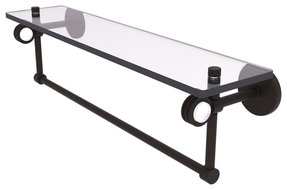 Clearview 22" Glass Shelf and Towel Bar and Dotted Accents, Oil Rubbed Bronze