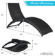 Costway Folding Patio Rattan Lounge Chair Chaise Cushioned Garden Turquoise